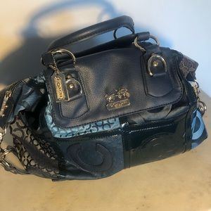 Vintage Coach Blue patchwork bag vegan
